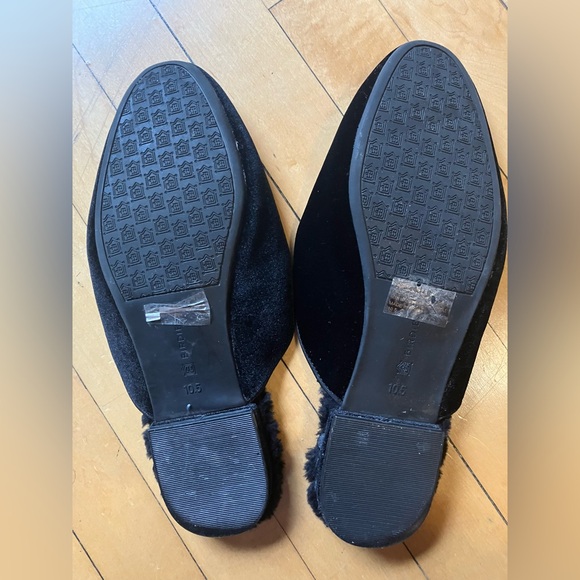 Birdies Phoebe Black Velvet Fur Lined Mules - Picture 6 of 12